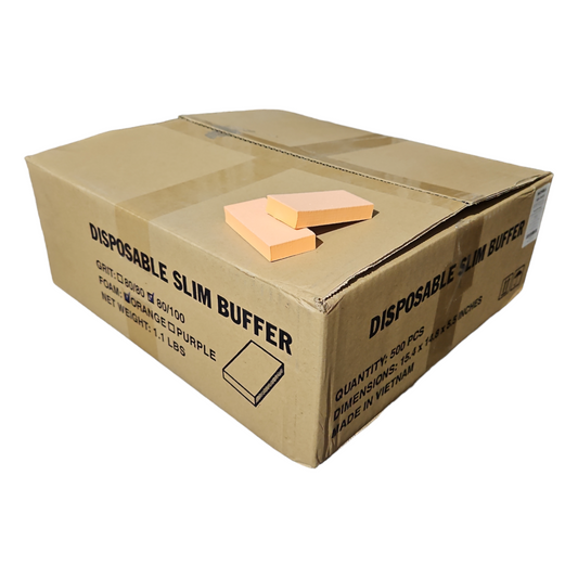 Monika Slim Nail Buffer Orange White 80/100 500 pc #MB03