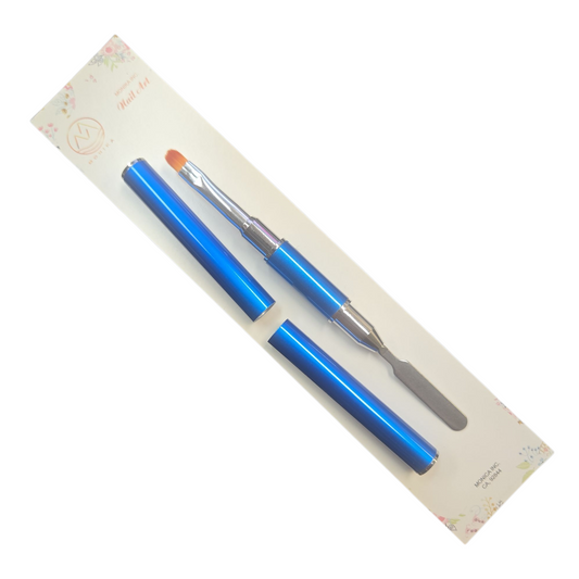 Nail Art Gel Brush & Spatula Duo – Assorted Color Handles