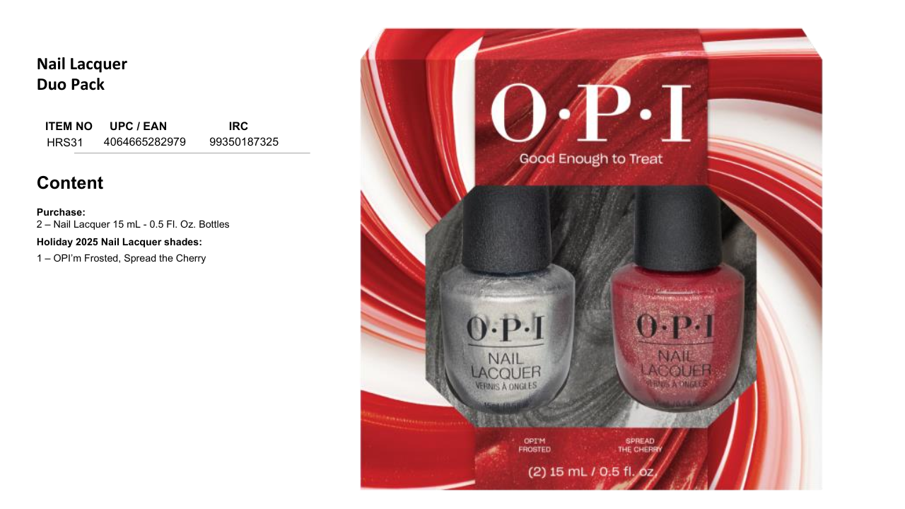 OPI Nail Lacquer Duo Pack OPI’m Frosted, Spread the Cherry #HRS31