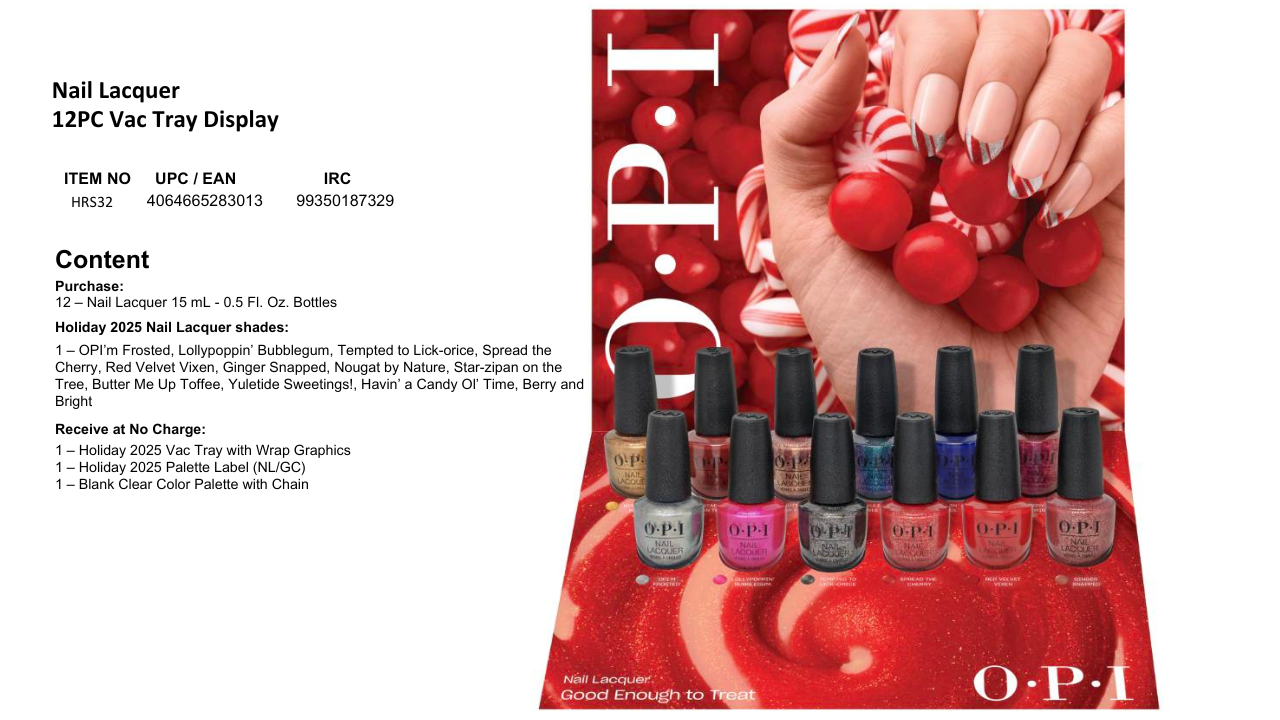 OPI Nail Lacquer Holiday 2025 Dipsplay 12PC Nail Lacquer #HRS32