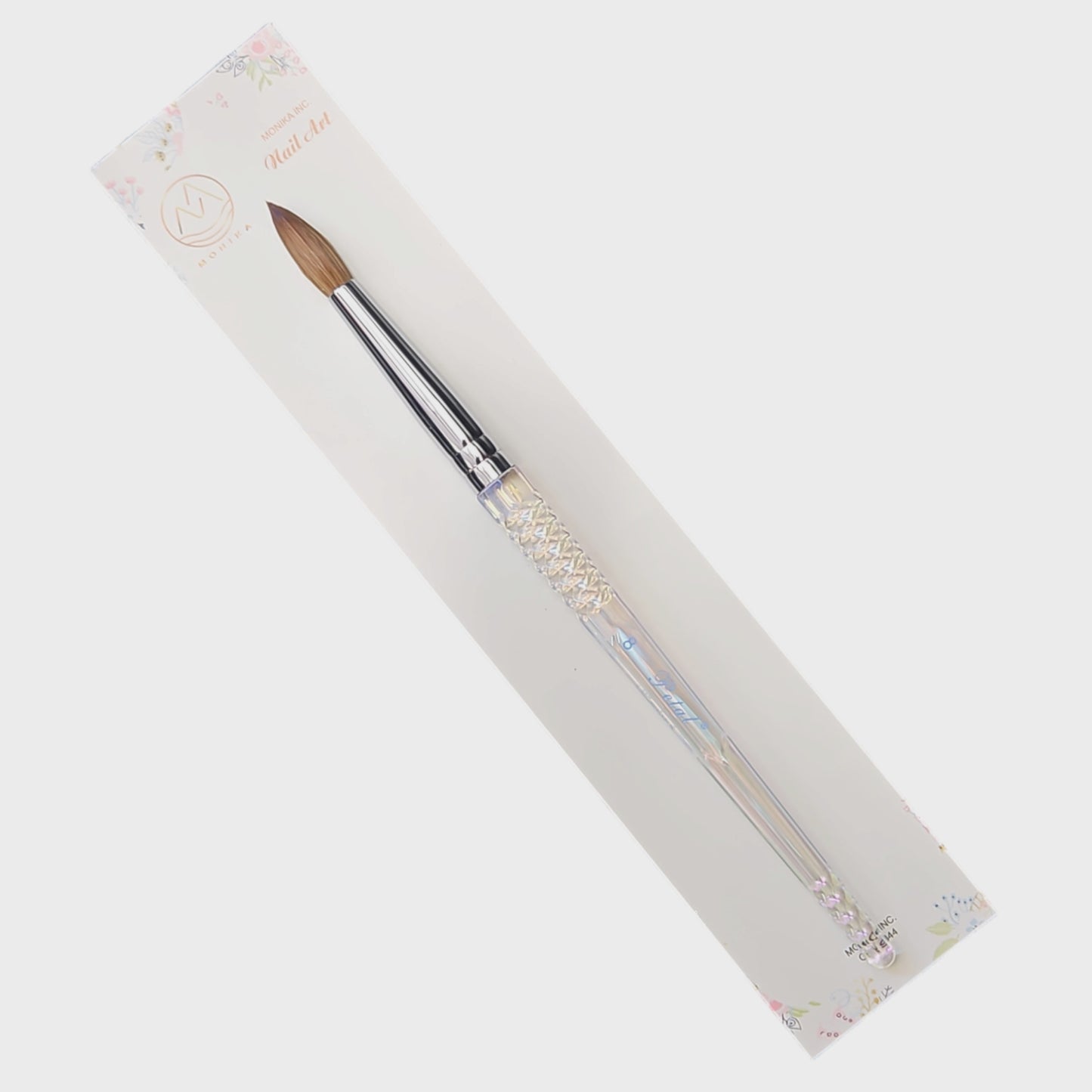 Petal Acrylic Nail Brush Kolinsky Rainbow Handle Size 08