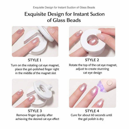 Rotating cateye magnet Nail Art