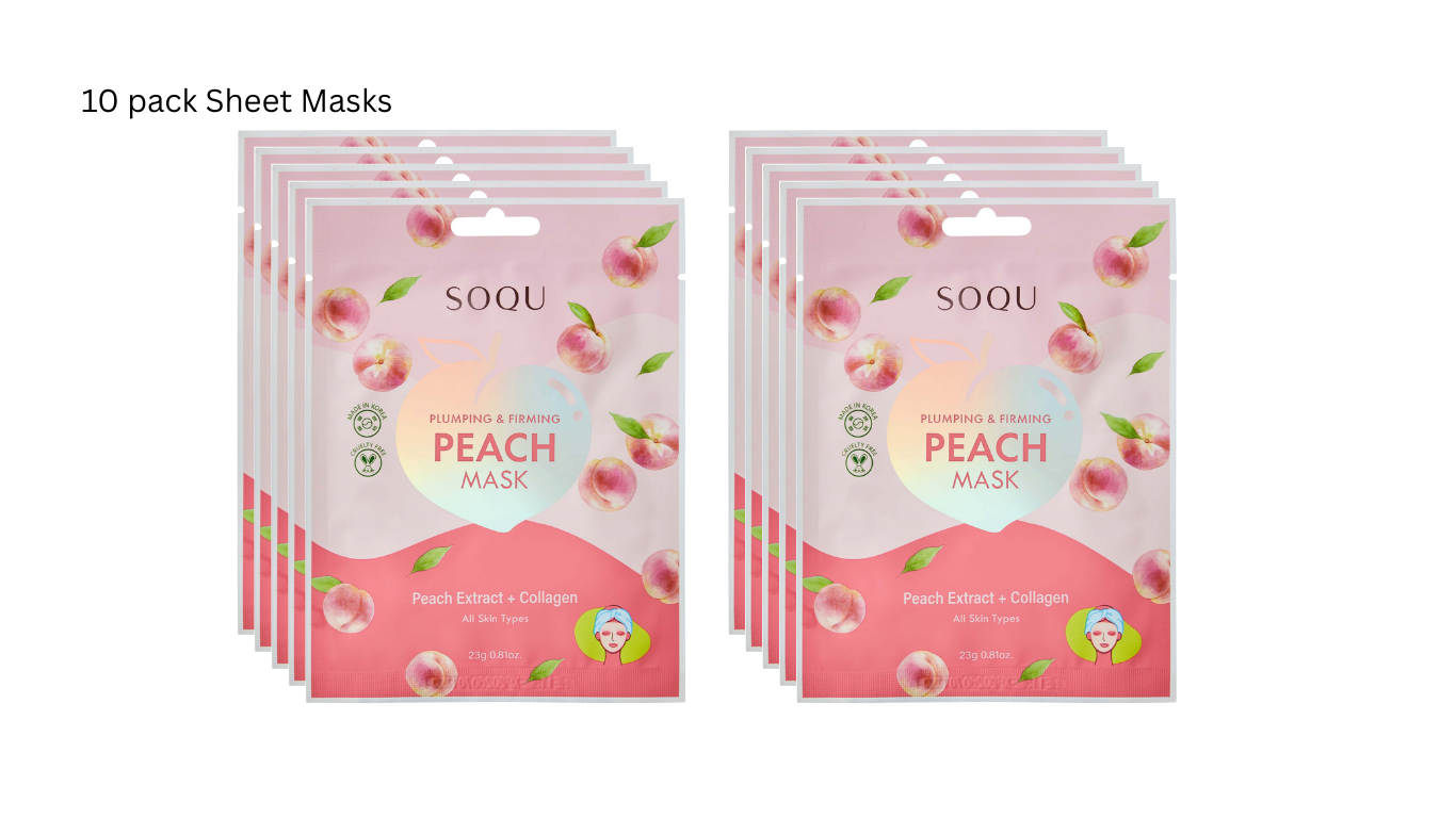 SOQU Sheet mask Pluming & Firming Peach 10 pack Sheet masks