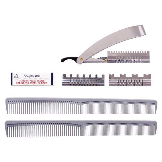 Scalpmaster Barber Hair Styling Shaper and Razor Kit #SC-RZKT
