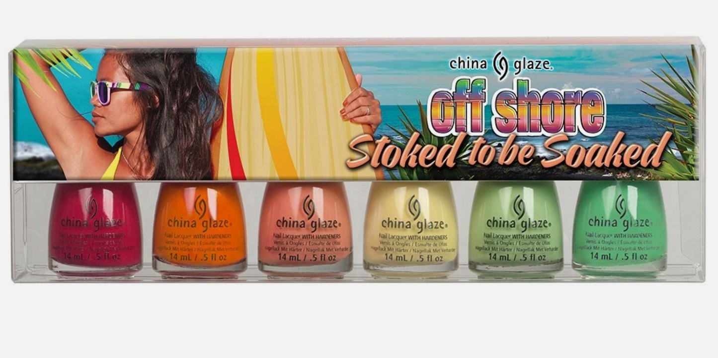 China Glaze Off Shore Stoked to be Soaked 6 bottles