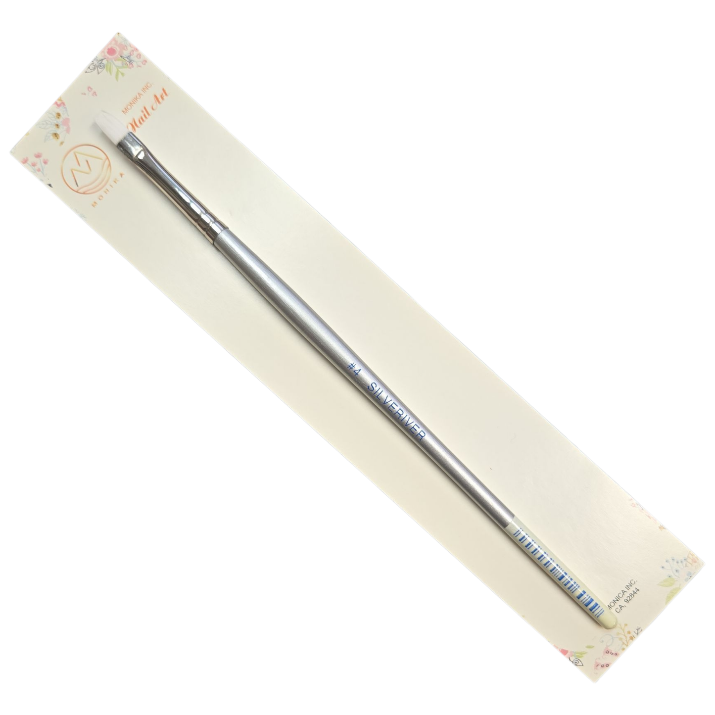 Silveriver #4 Gel Nail Brush – Flat White Bristles