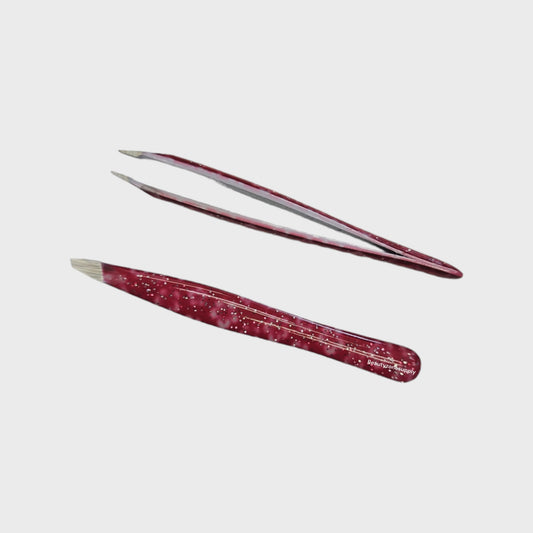 Simco Slant Pro-Tweezer Glitter Handle Red