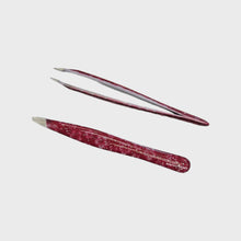 Load image into Gallery viewer, Simco Slant Pro-Tweezer Glitter Handle Red