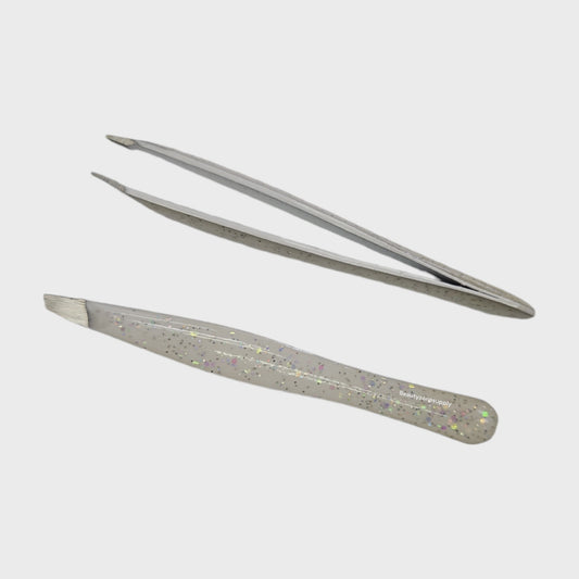 Simco Slant Pro-Tweezer Glitter Handle White