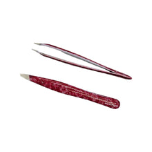 Load image into Gallery viewer, Simco Slant Pro-Tweezer Glitter Handle Red