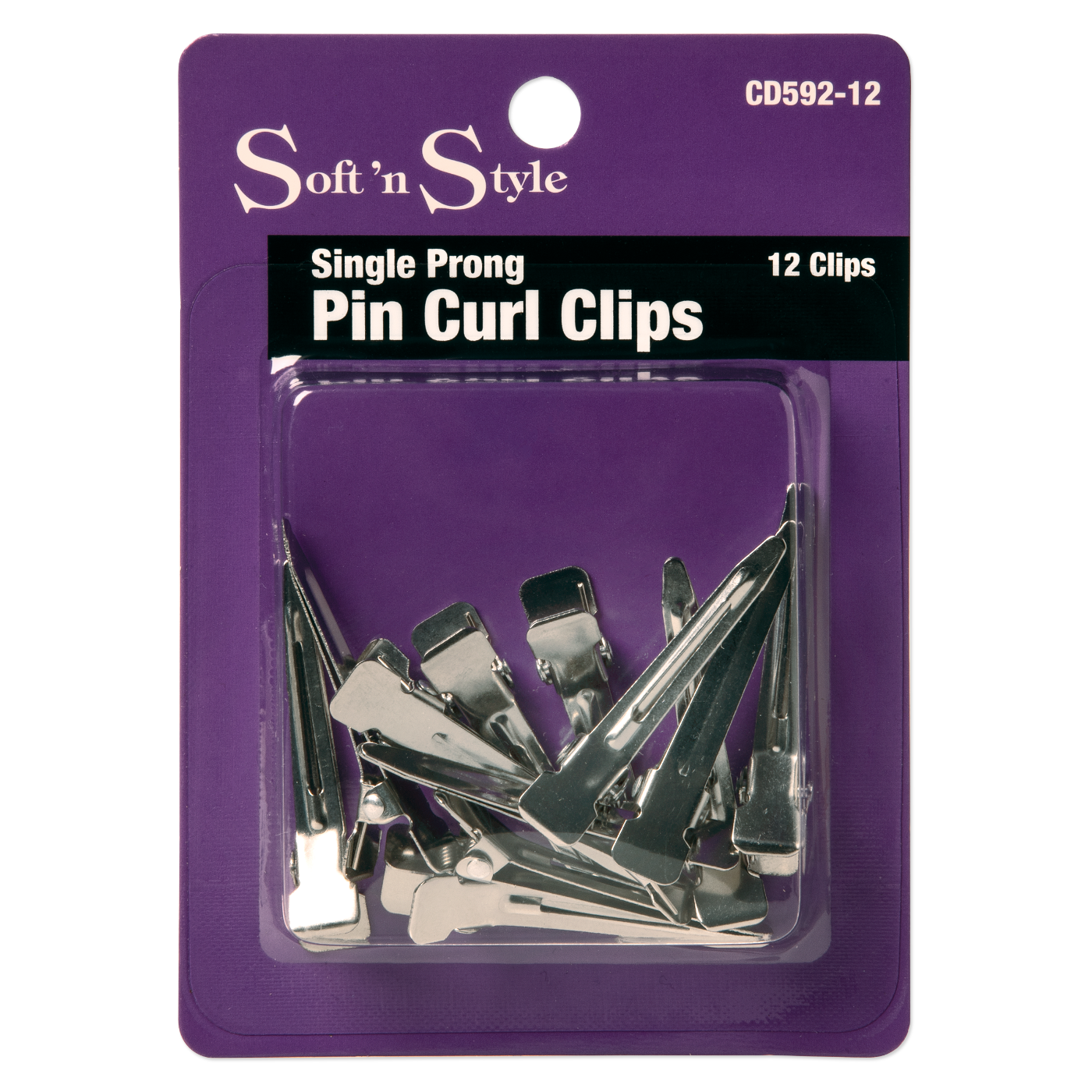 Single Prong Pin Curl Clips - 12 clips #CD592-12