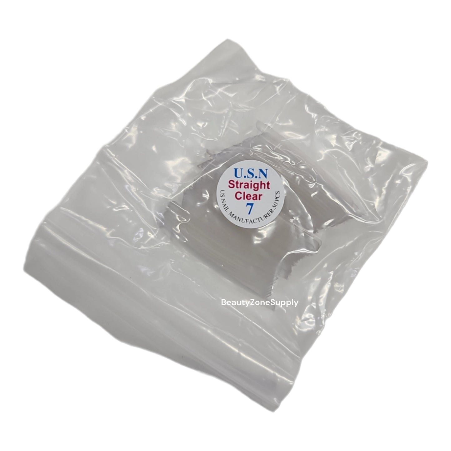 USN Straight Clear Nail Tips Refill – 50 Piece Bag