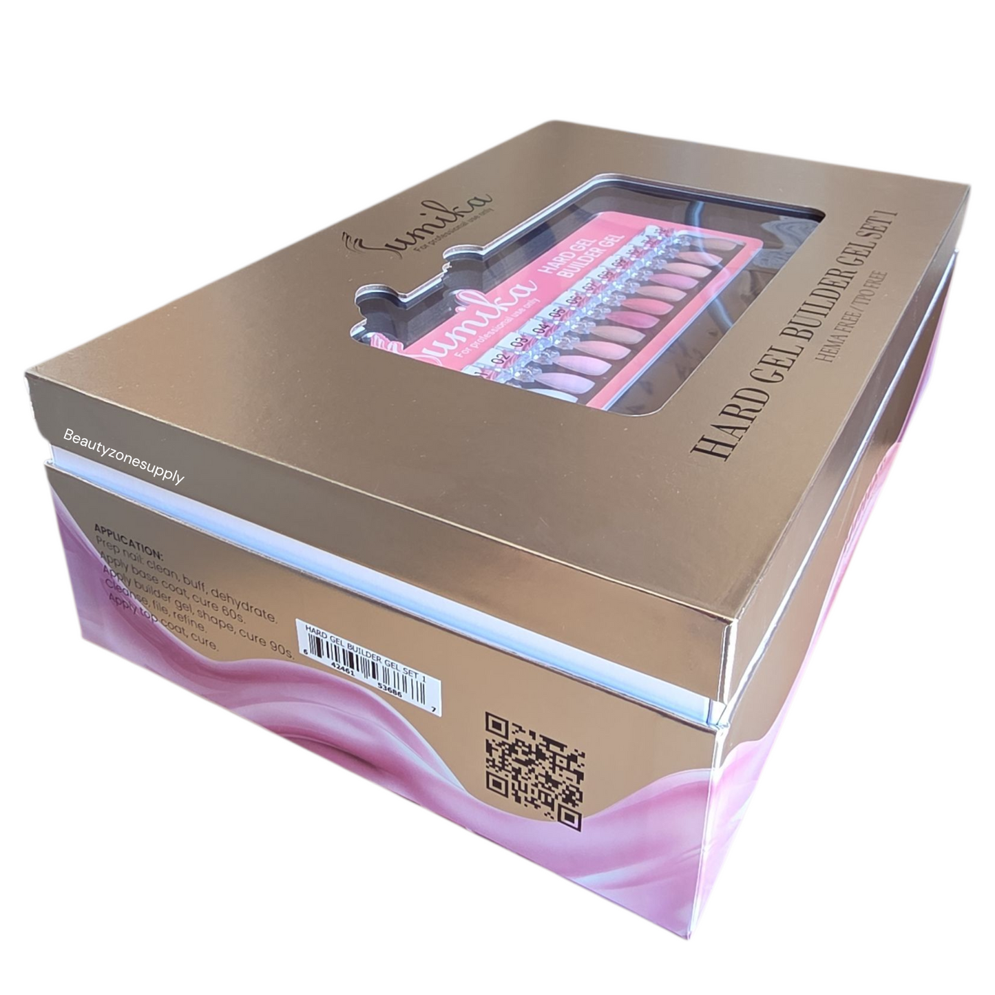 Sumika HEMA & TPO Free Builder Gel in Jar Set 01 12 Color Free Clear & Gel Brush