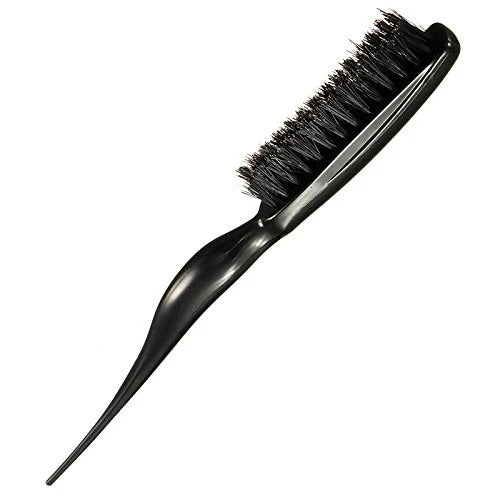 Teasing Brush 3 Row Nylon Bristle Brush Asst. Coral and Black D8125
