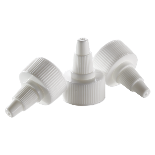 Closure, Twist Open/ Close White Plastic Cap for 4 oz. 8 oz. 16 oz. bottles