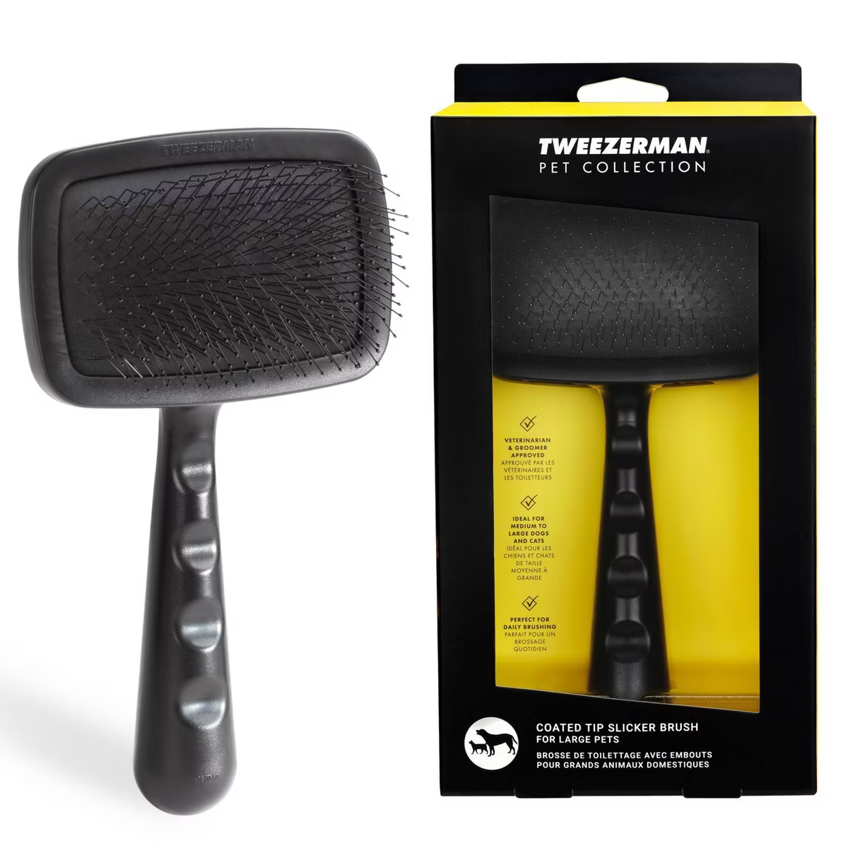 Tweezerman Pet Coated Tip Slicker Brush For Large Pets #5301-PGC