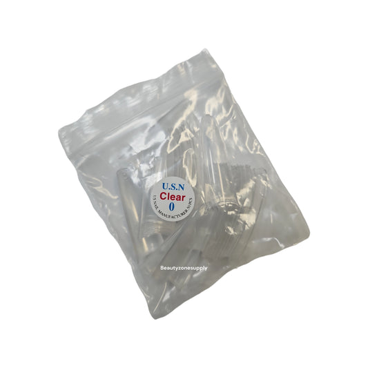 USN Straight Coffin Clear Nail Tips Refill – 50 Piece Bag