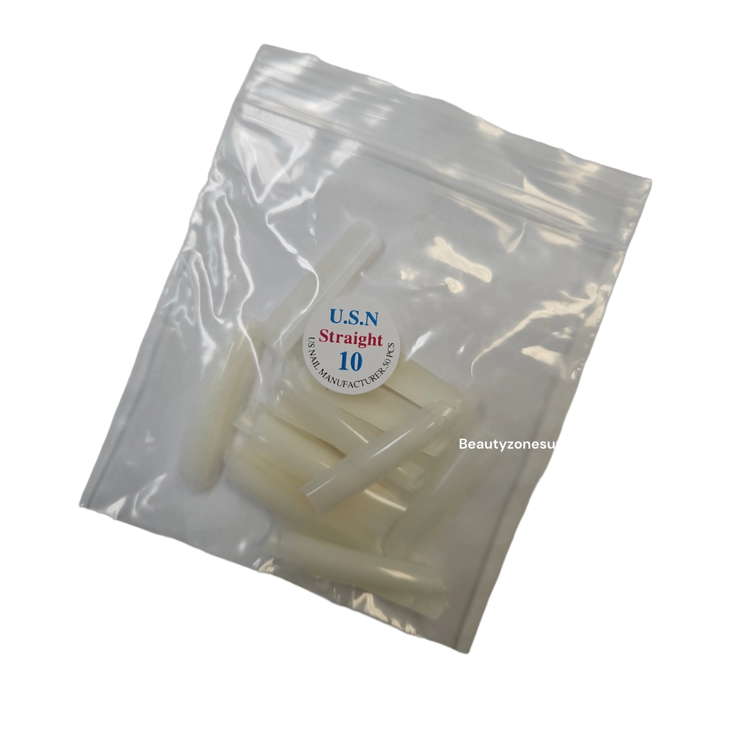 USN Straight Natural Nail Tips Refill – 50 Piece Bag