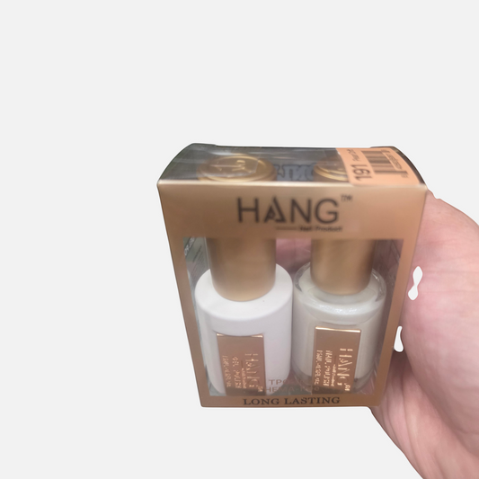 Beauty Zone Nail Supply Hang 4 in 1 Winter Lights Pearl Drift gel and lacquer set in gold packaging