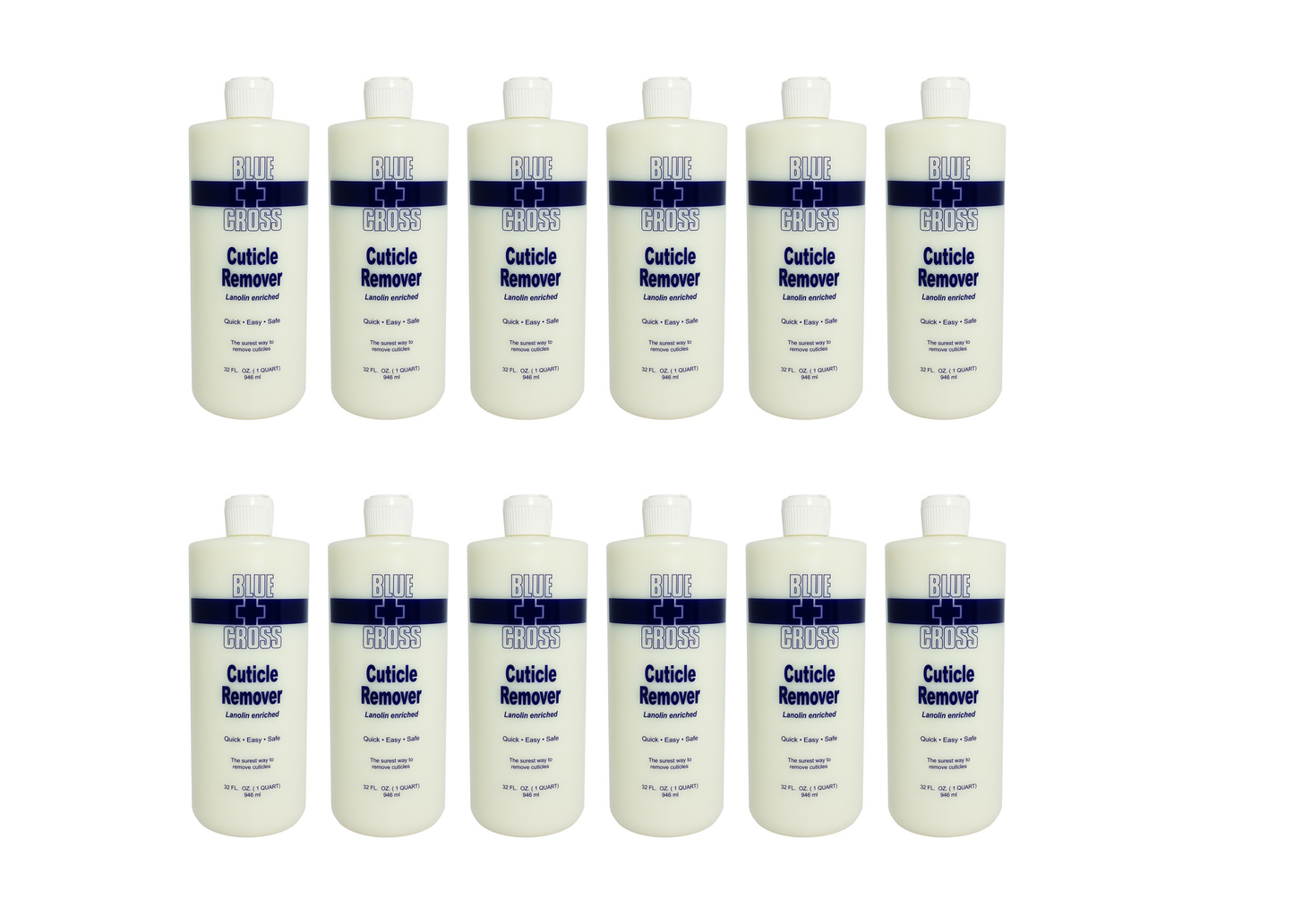 Blue Cross Cuticle Remover Lanolin Enriched 32 oz - Case 12 Bottle
