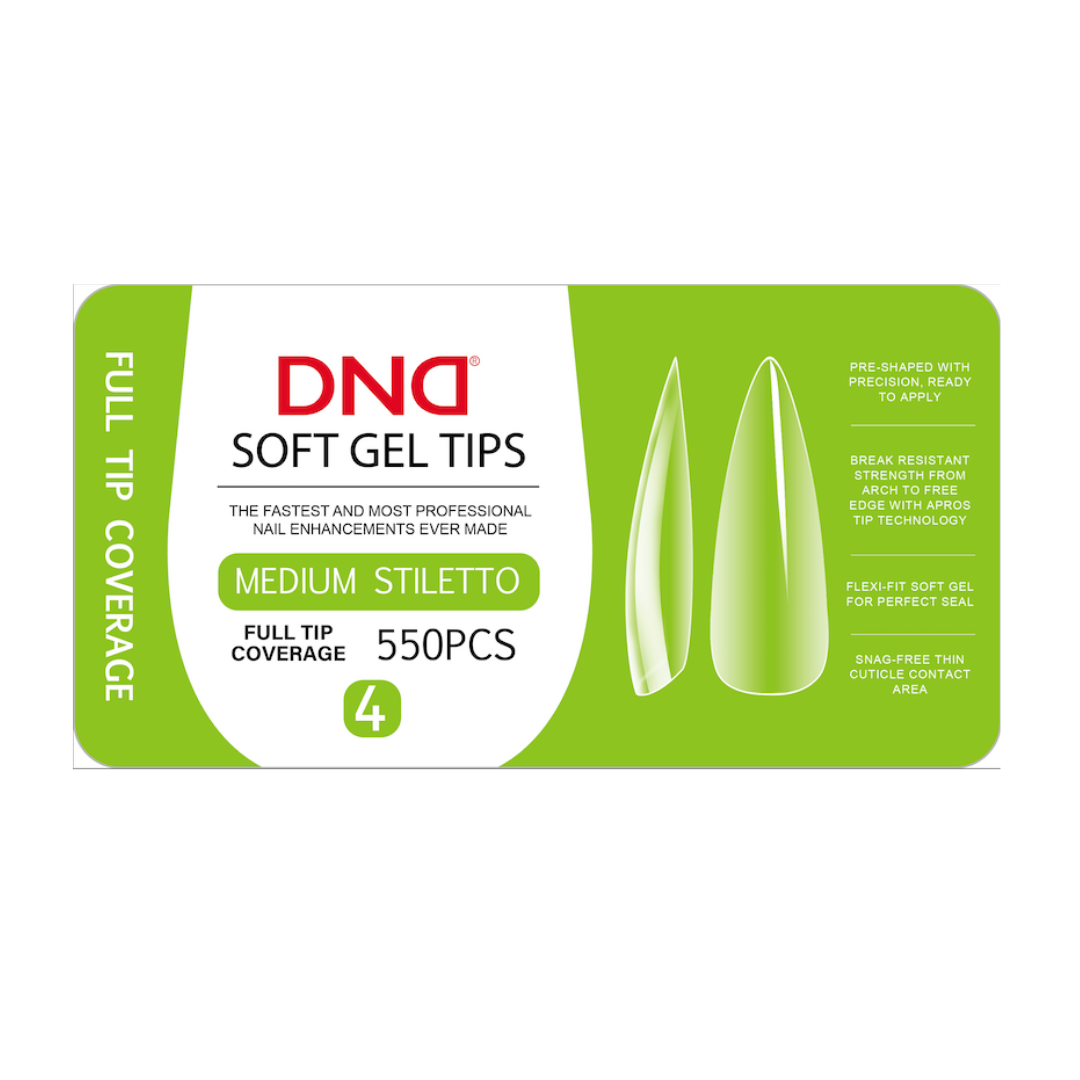 DND Soft Gel Tips Full Long Stiletto 550 tips #4