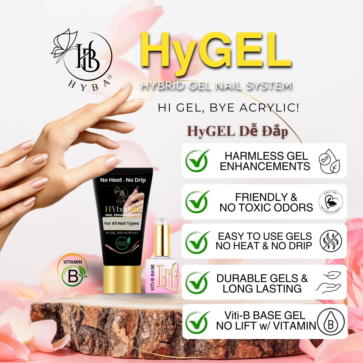 Hyba HyGEL® HYBRID DIY Home or Professional Gel Nail System - Ready Kit #1