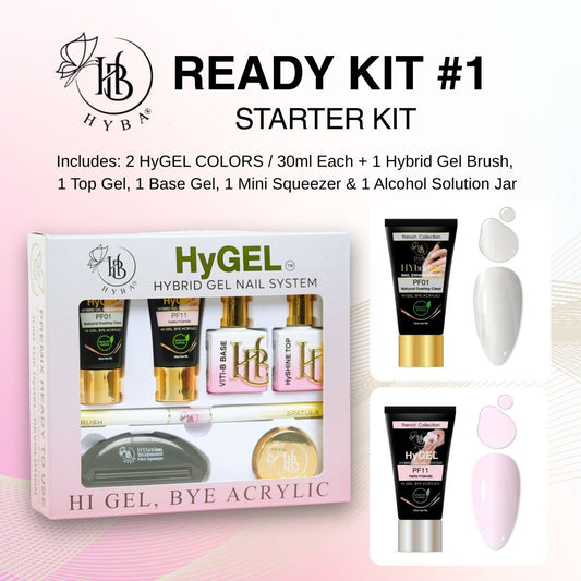 Hyba HyGEL® HYBRID DIY Home or Professional Gel Nail System - Ready Kit #1