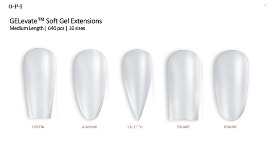 OPI GELevate Soft Gel Extensions Box 640 pcs Almond Tip #FCT004