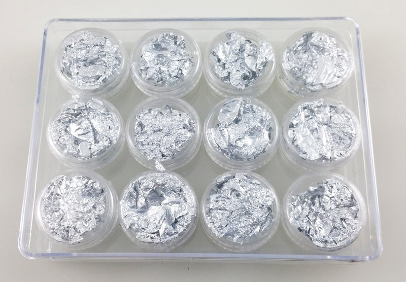 Nail art foil 12pcs silver #9286-Beauty Zone Nail Supply