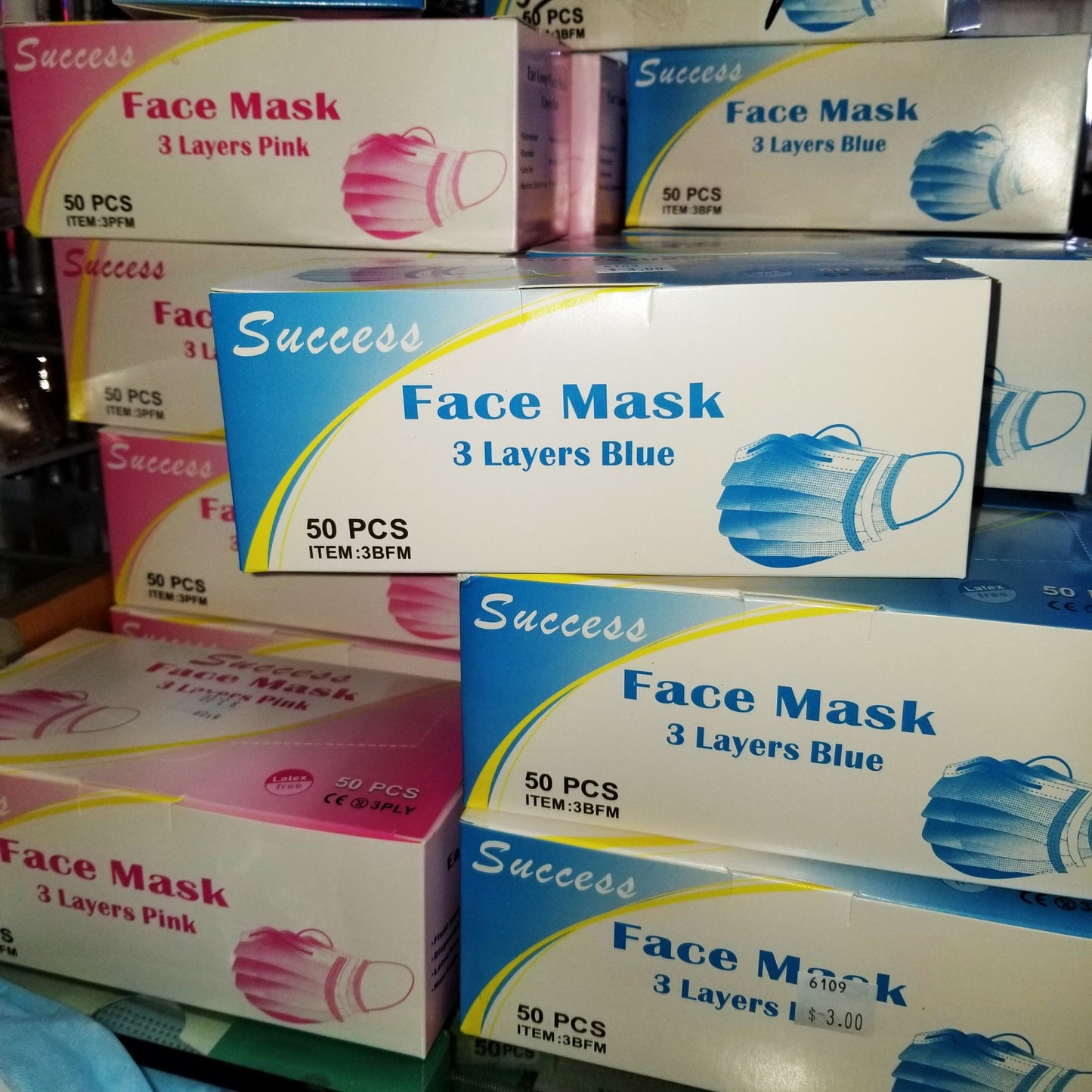 Success Face Mask Disposable 3 Layer Box 50 pcs-Beauty Zone Nail Supply