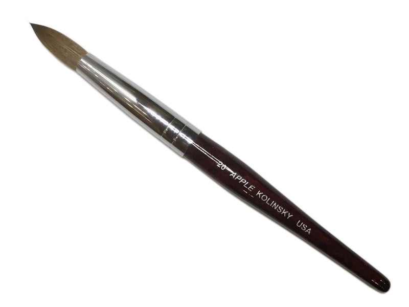 Apple Acrylic Nail Brush Kolinsky Red Wood Size 20