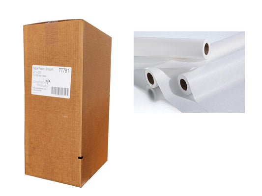 Spa Table Paper Smooth 21" x 225" White Economy 12 RL/case-Beauty Zone Nail Supply
