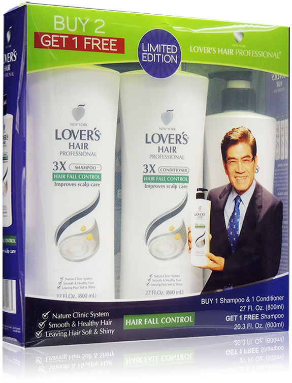 Lover's Hair Hair Fall Control Shampoo & Conditioner Gift 3 Pack