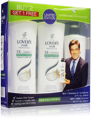 Lover's Hair Hair Fall Control Shampoo & Conditioner Gift 3 Pack