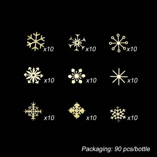Hollow Out Gold Nail Glitter Sequins Snow Flakes Mixed Design Decorations for Nail Arts Pillette Nail Accessories-Beauty Zone Nail Supply