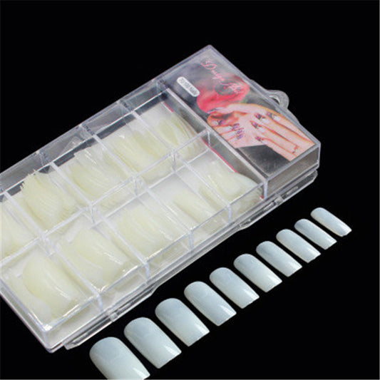 100pcs/box 3D False Nails Tips Half Cover Square Head False Fake Nails w/ box-Beauty Zone Nail Supply