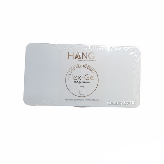 Hang Gel x Tips Square Medium 900 ct / 12 Size #23 Natural