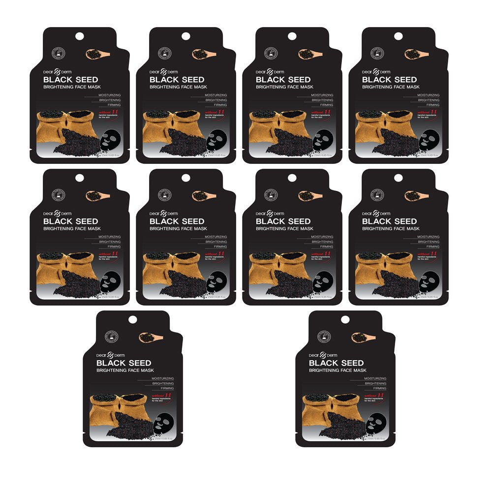 Dearderm Black Seed Brighting Face Mask (10pcs)-Beauty Zone Nail Supply