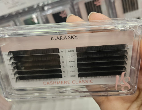 Kiara Sky Lash Extensions Cashmere Classic Thickness 0.15 Curl D Length 15mm CLD1515