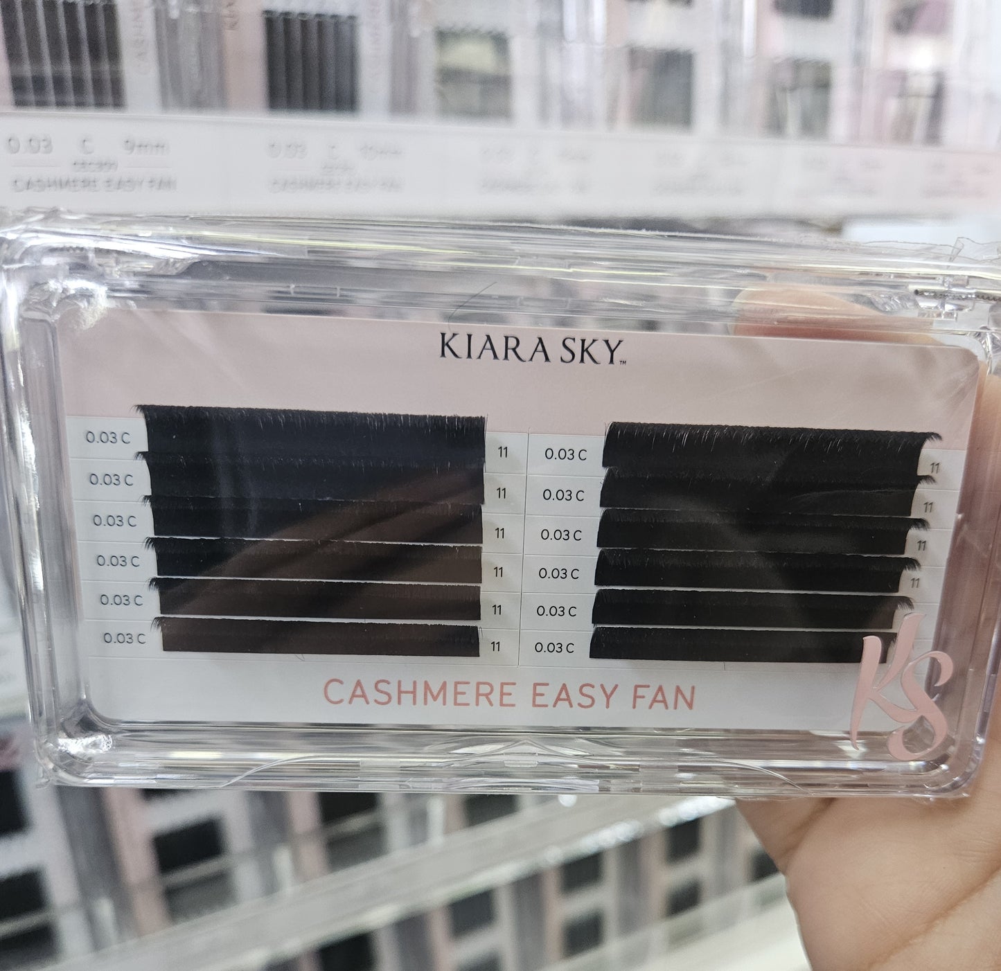 Kiara Sky Lash Extensions Cashmere Easy Fan Thickness 0.03 Curl C Length 11mm CEC311