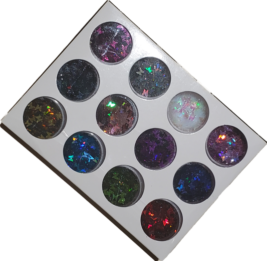 Nail Flakes Paillette 3d Glitter Nail Art Sequins 12 Box 12 colors/set-Beauty Zone Nail Supply
