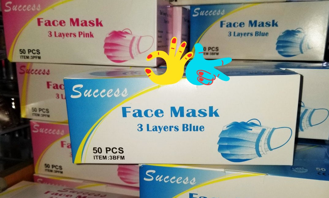 Success Face Mask Disposable 3 Layer Box 50 pcs-Beauty Zone Nail Supply