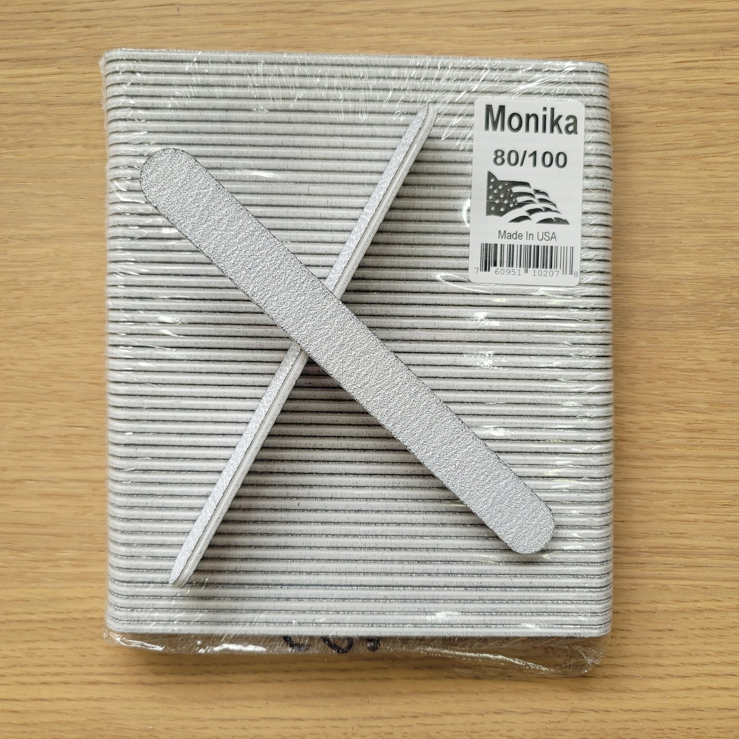 Monika Nail File Zebra Grit 80/100 Pack 50 pcs USA F003-Beauty Zone Nail Supply