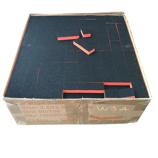 Mini Nail Buffer Orange Black Grit 80/100 - 1500 pc #W3-Beauty Zone Nail Supply
