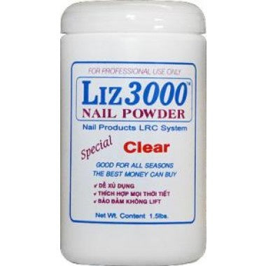 LIZ 3000 POWDER CLEAR 1.5 LBS #144-Beauty Zone Nail Supply