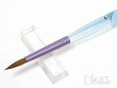 Pure color 3D blue handle Art brush #6-Beauty Zone Nail Supply