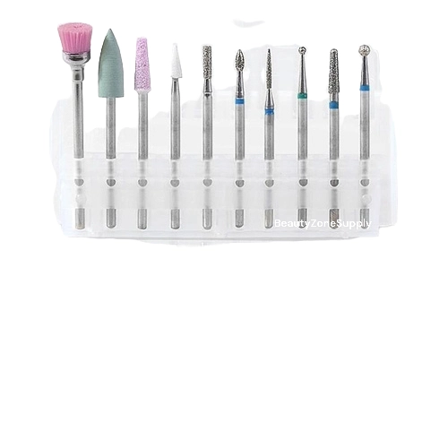 Carbide Nail Bit Diamond Clean Cuticle 3/32 Set 10 pcs A