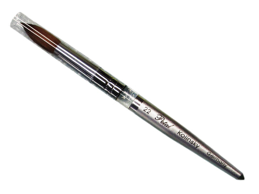 Petal kolinsky acrylic nail brush silver size 22 - BeautyzoneNailSupply