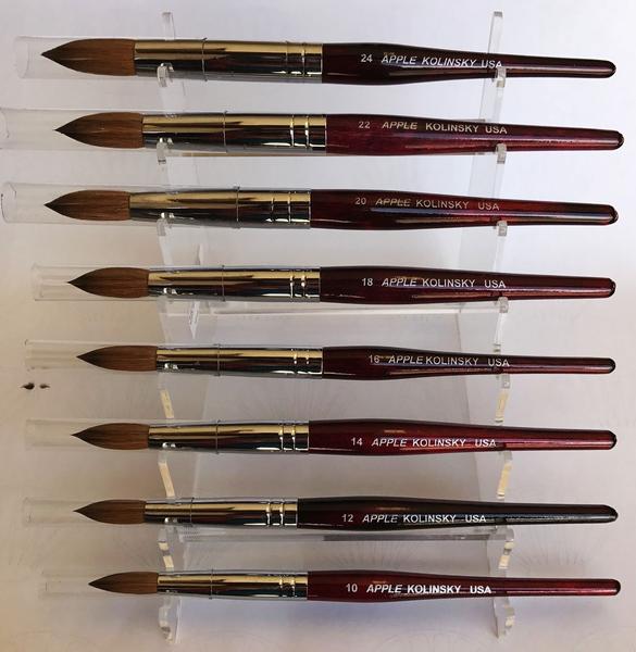 Apple Acrylic Nail Brush Kolinsky Red wood Size 10-Beauty Zone Nail Supply