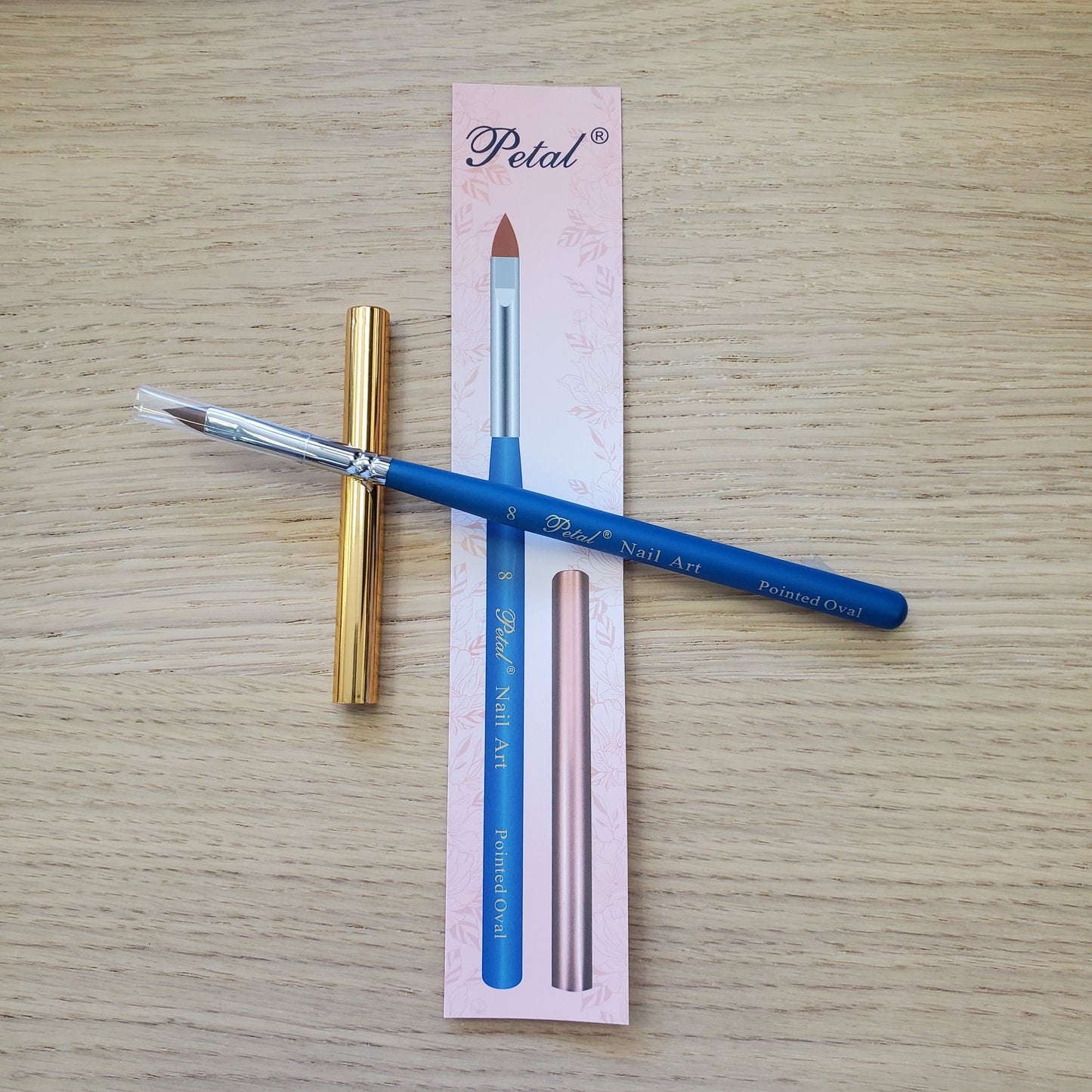 #8 Petal Nail Art Brush Pointed Oval With Cap-Beauty Zone Nail Supply